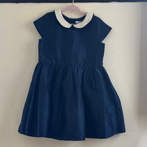 Marks & Spencer Navy Kids Dress with Lace Collar